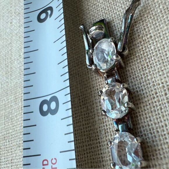 STERLING SILVER .925 TENNIS BRACELET WITH CLEAR STONES – 7.5” ✨ - Picture 4 of 16